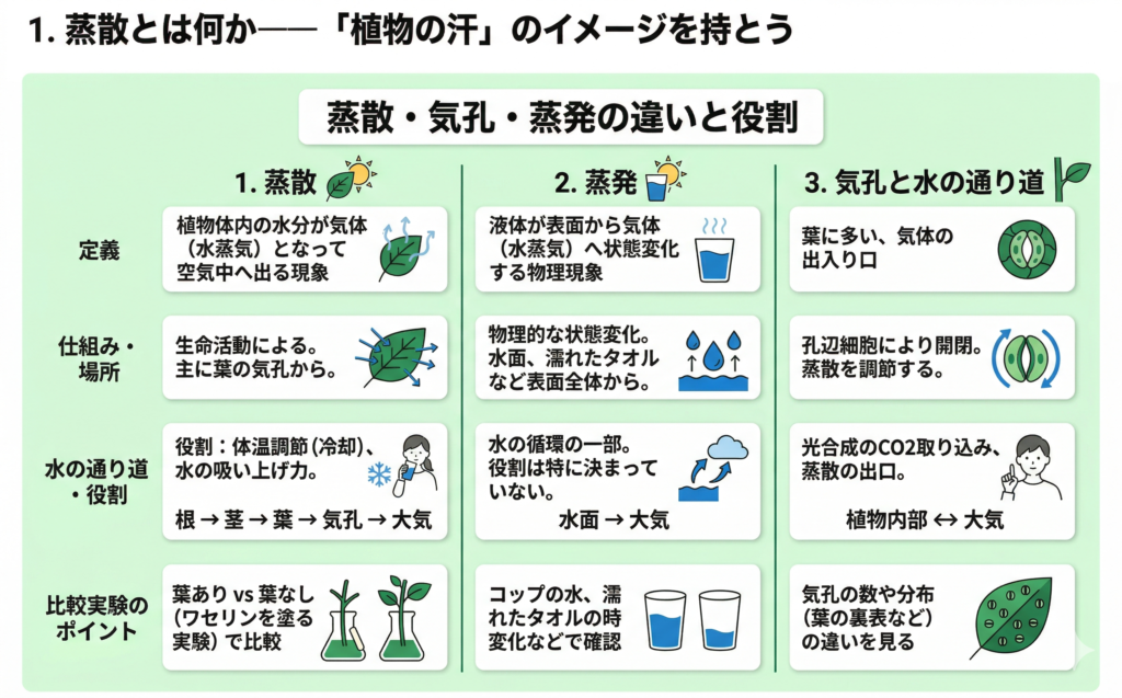 蒸散のイメージ図